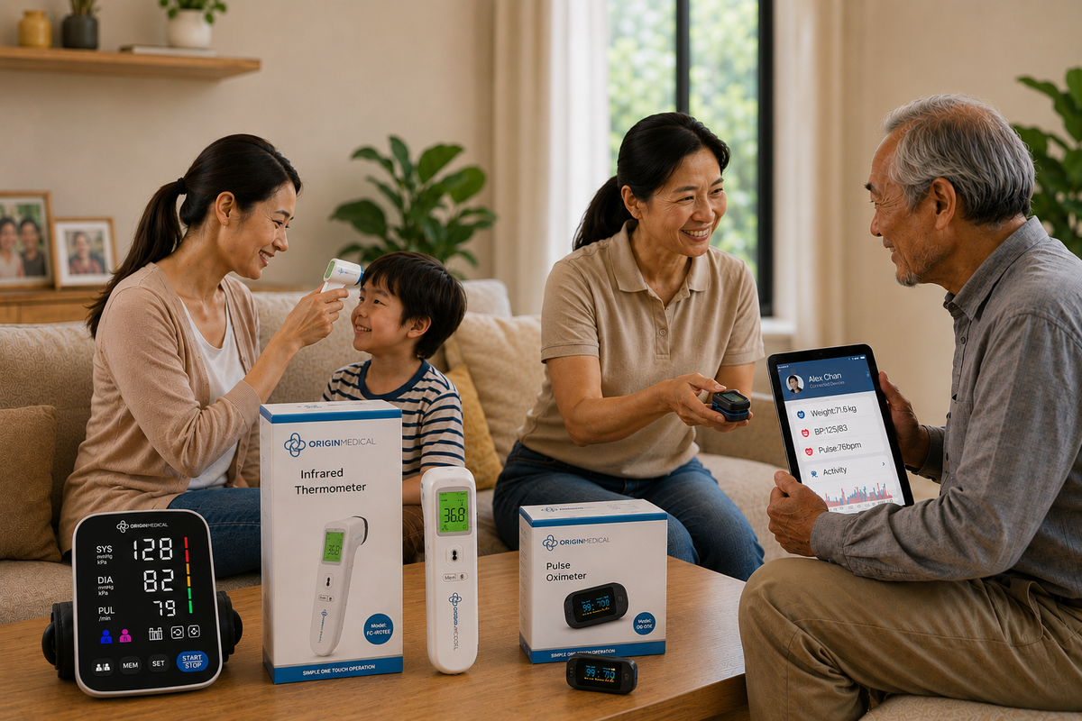 Family using Origin Medical devices