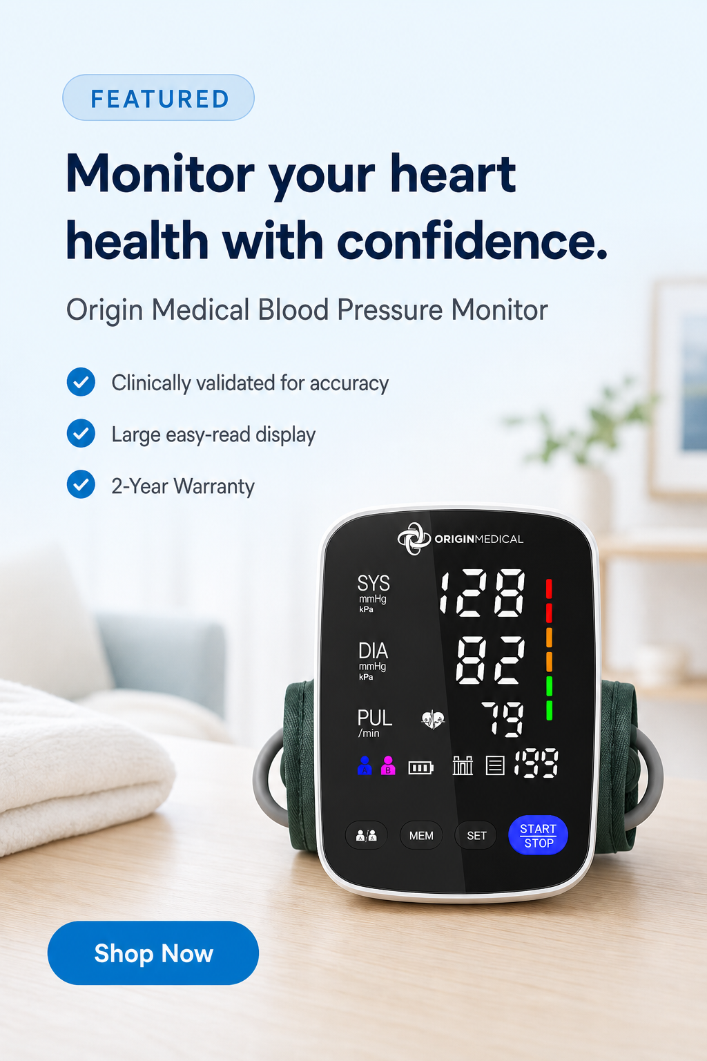 Origin Medical Blood Pressure Monitor